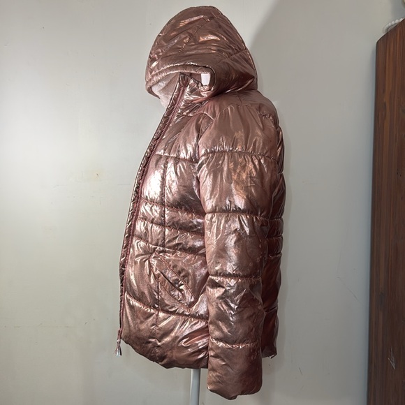Metallic Rose Gold Puffer Jacket - Picture 3 of 5